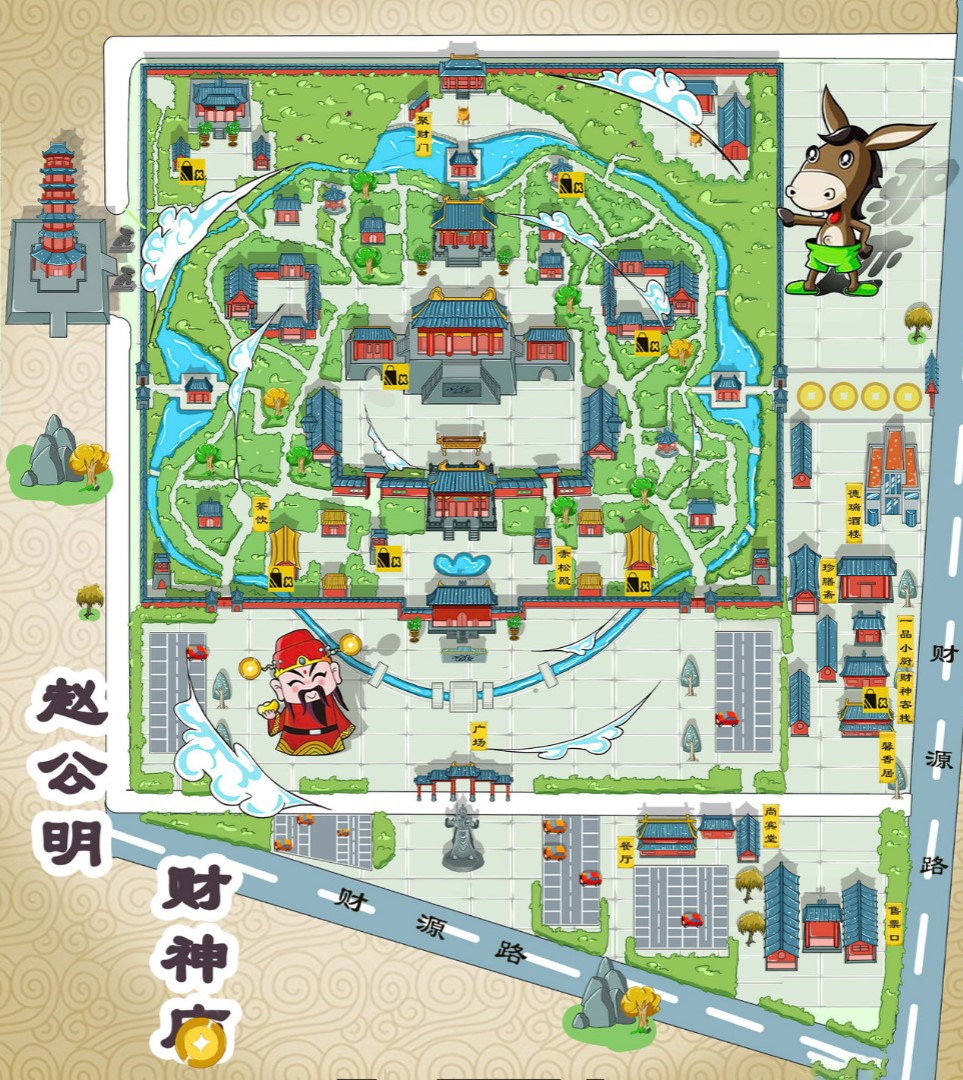 敦煌寺庙类手绘地图